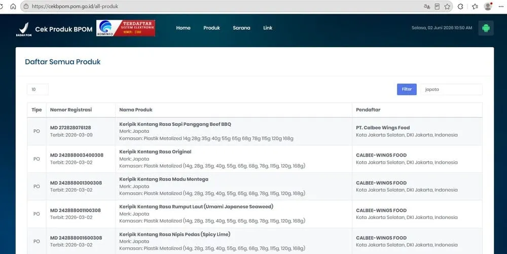cara cek produk bpom 0