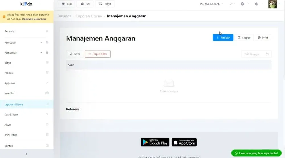 manajemen anggaran kledo 2