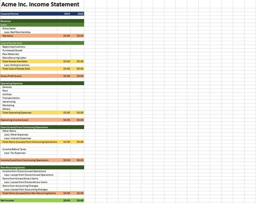 laporan keuangan excel 20