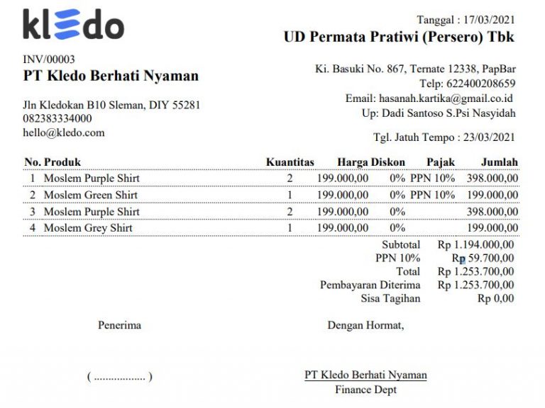 Format Invoice Yang Sering Digunakan Dalam Bisnis