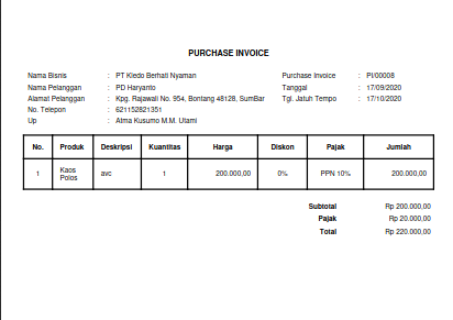 Contoh Format Invoice 3