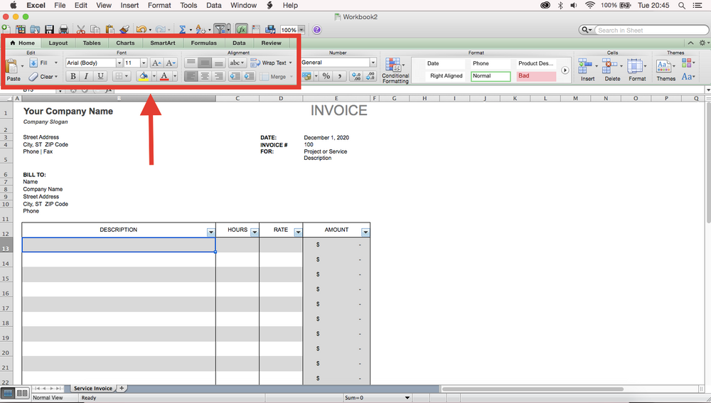 Invoice excel 3