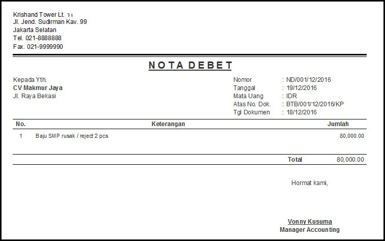 nota debit