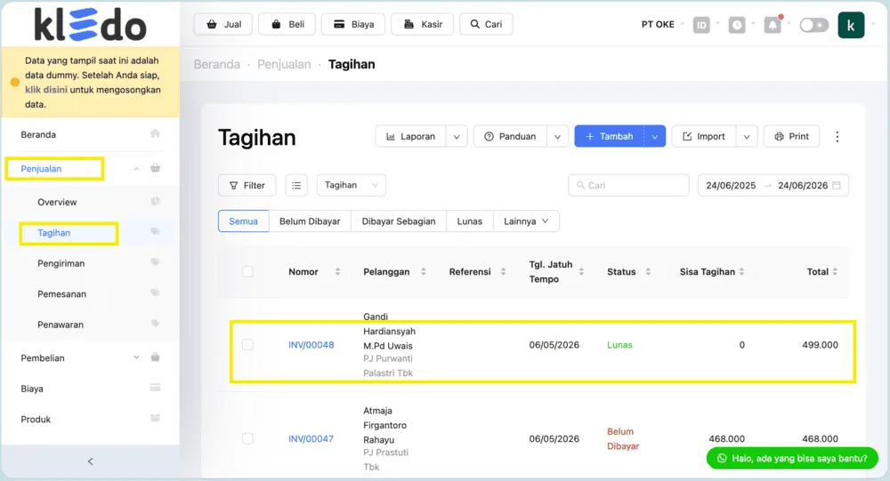cara membuat faktur pajak kledo 1