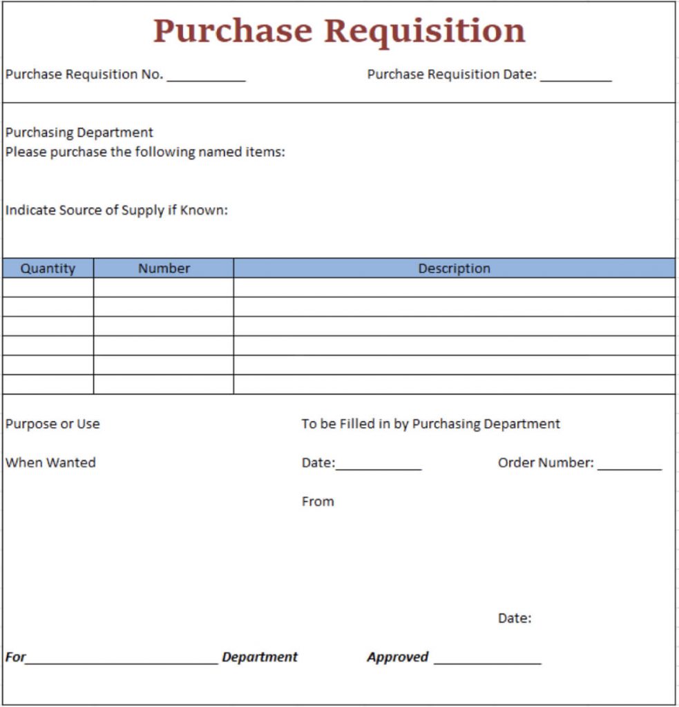 contoh purchase requisition