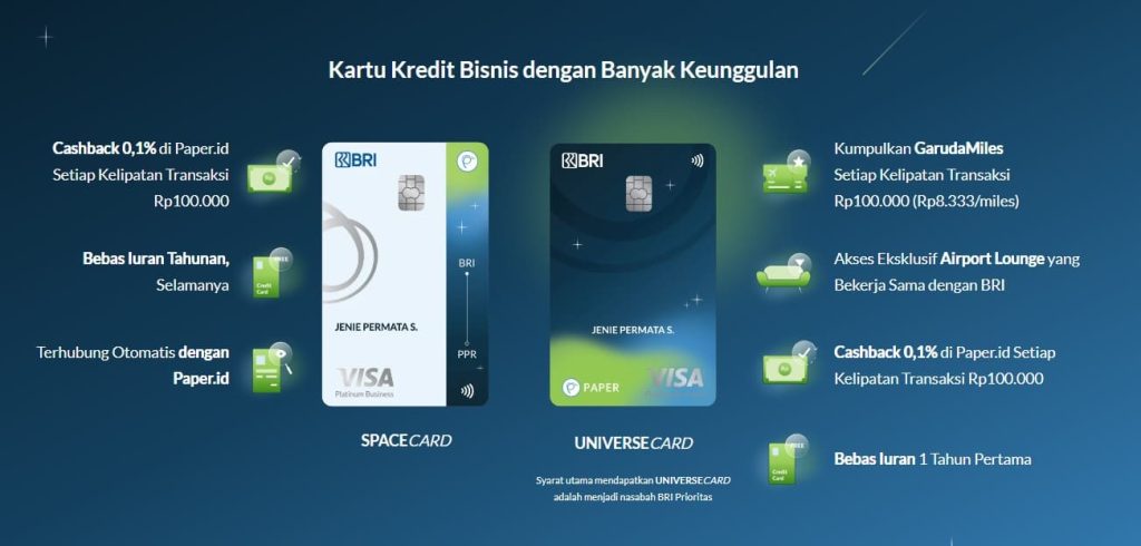 kartu kredit bisnis PAPERCARD