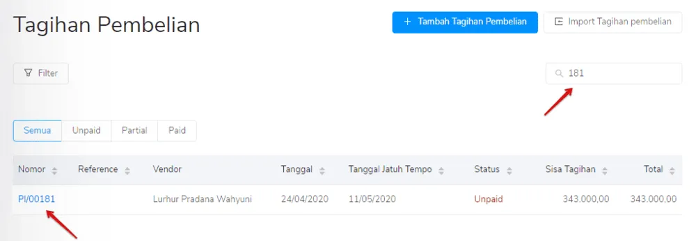 langkah pembayaran tagihan pembelian dengan kledo metode B 2