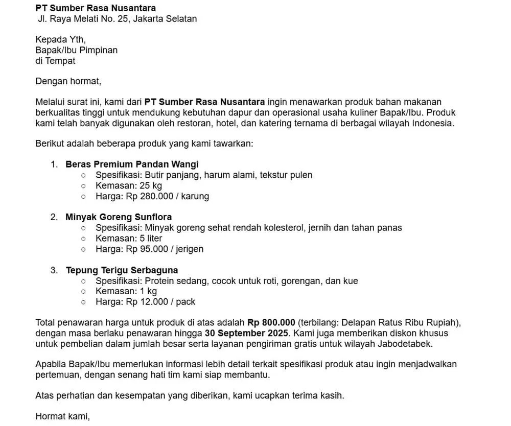 quotation letter 1