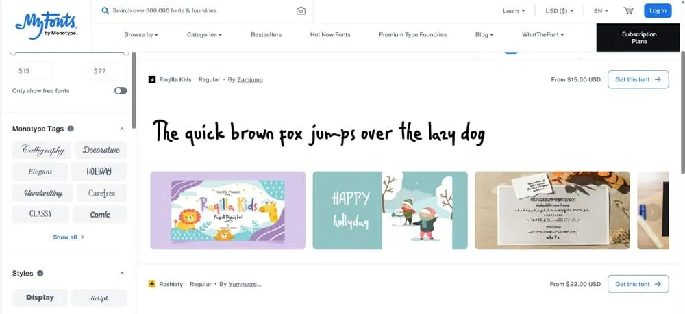 contoh font yang dijual