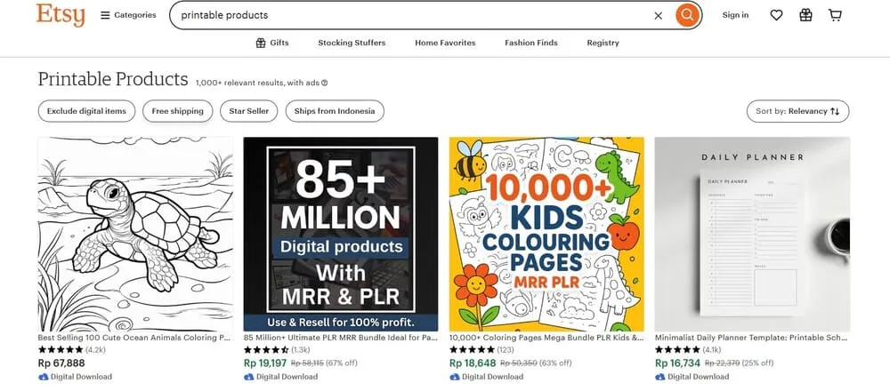 contoh produk digital printable