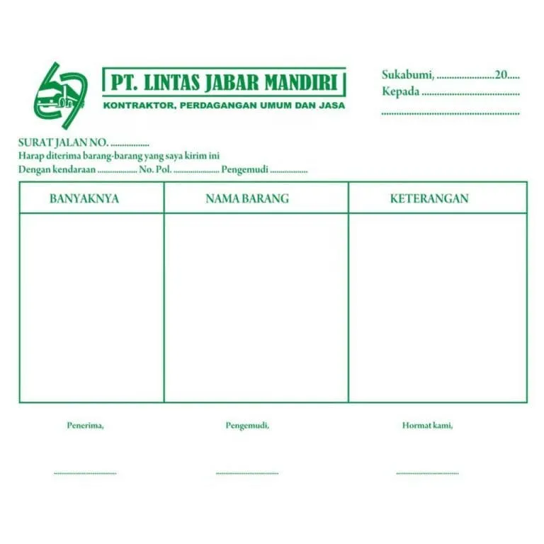 contoh surat jalan barang 2