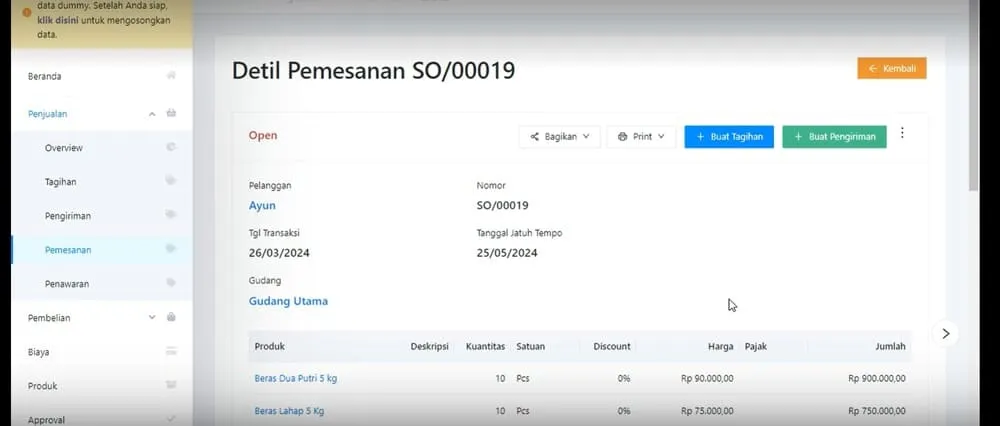 cara membuat sales order 3