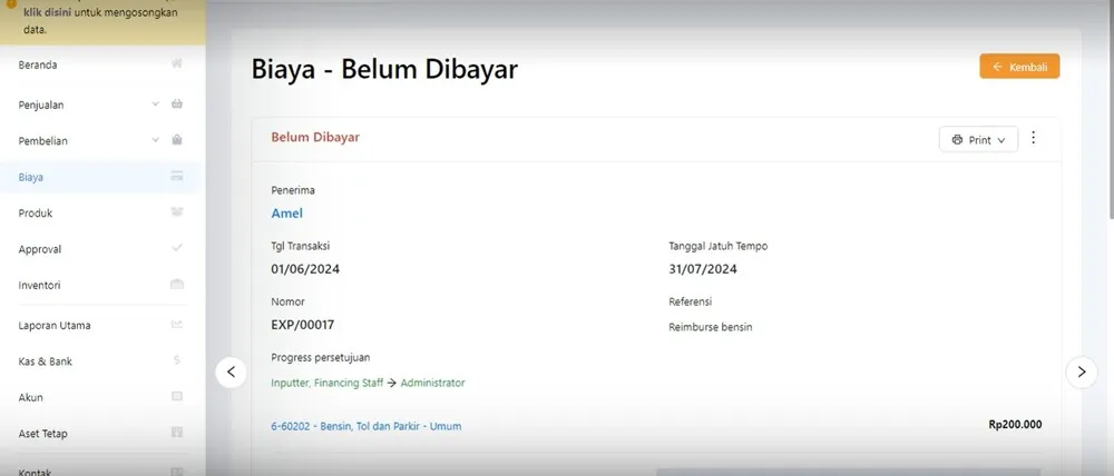 contoh form reimbursement 3