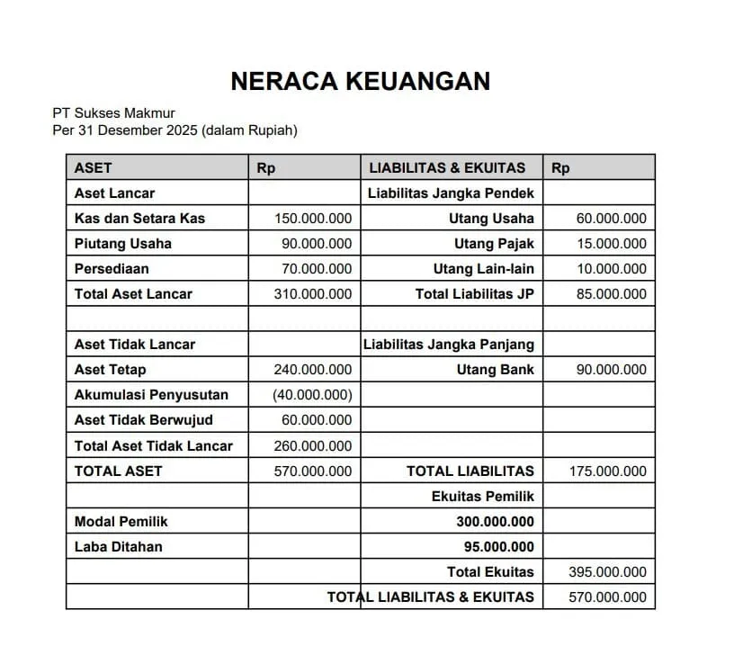 neraca keuangan 1