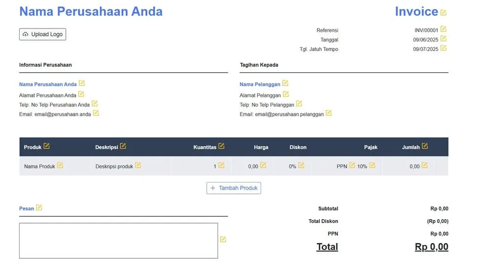 cara membuat invoice online 3