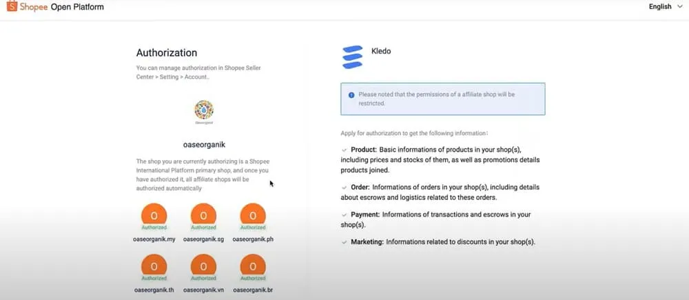 integrasi kledo dan shopee