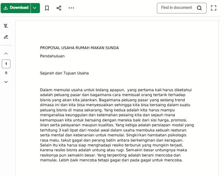 proposal bisnis restoran 5