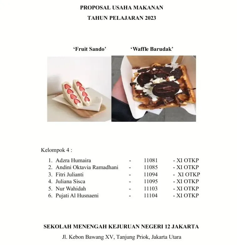 proposal usaha makanan kekinian