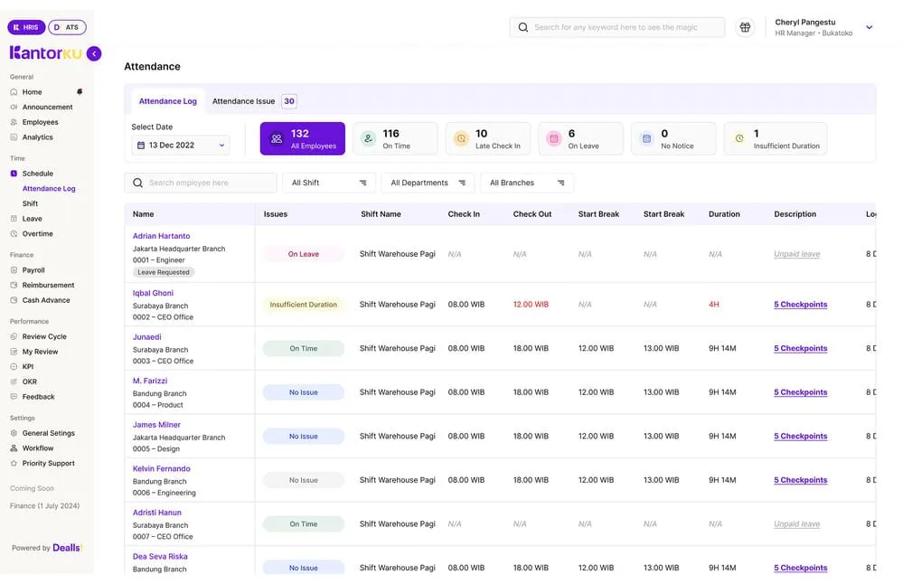 aplikasi attendance management kantorku hris