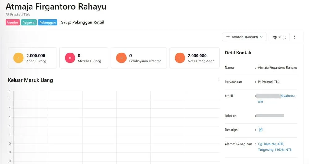 contoh laporan utang kledo