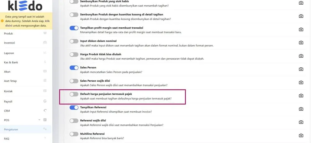 pencatatan pajak penjualan dengan kledo 3