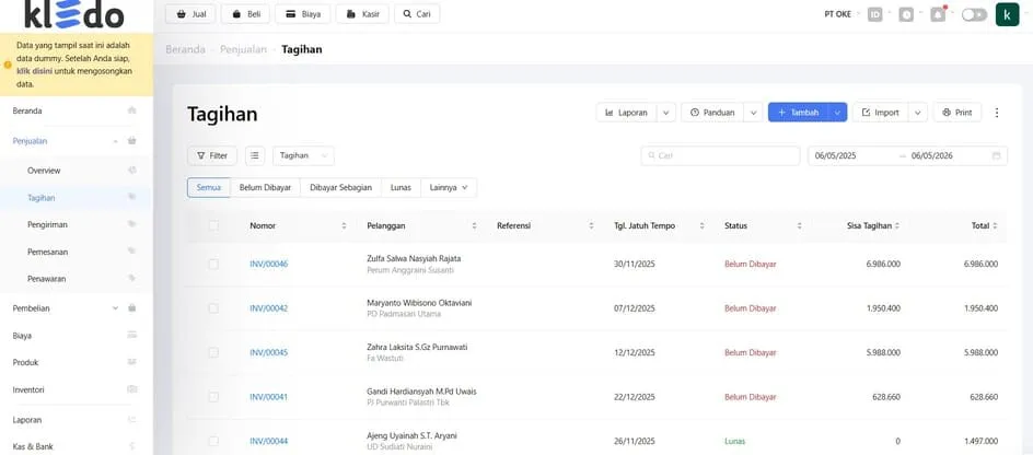 cara mencatat transaksi dengan kledo 1