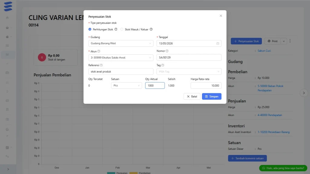 input stok
