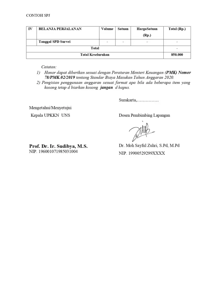 surat pertanggungjawaban
