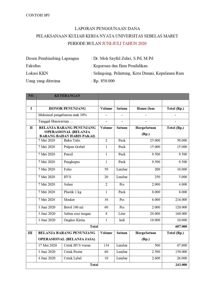 surat pertanggungjawaban