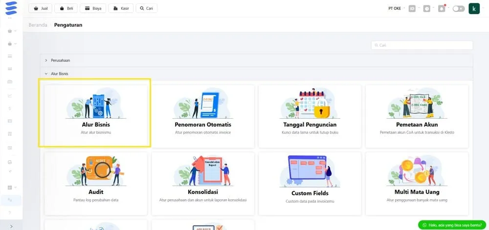 mengirim notifikasi stok dengan kledo 1