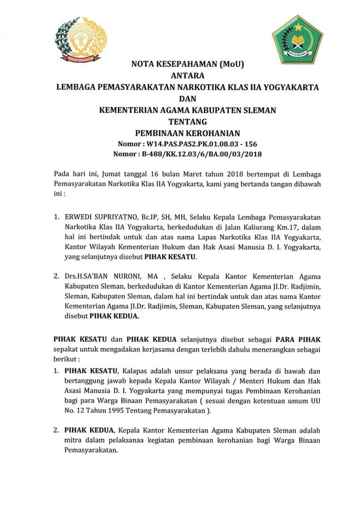nota kesepahaman kanwil jogja