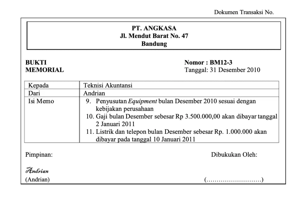 contoh bukti memorial 1