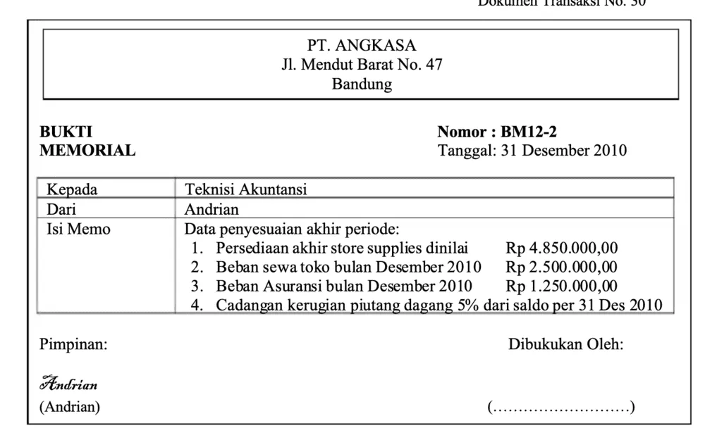 contoh bukti memorial 2