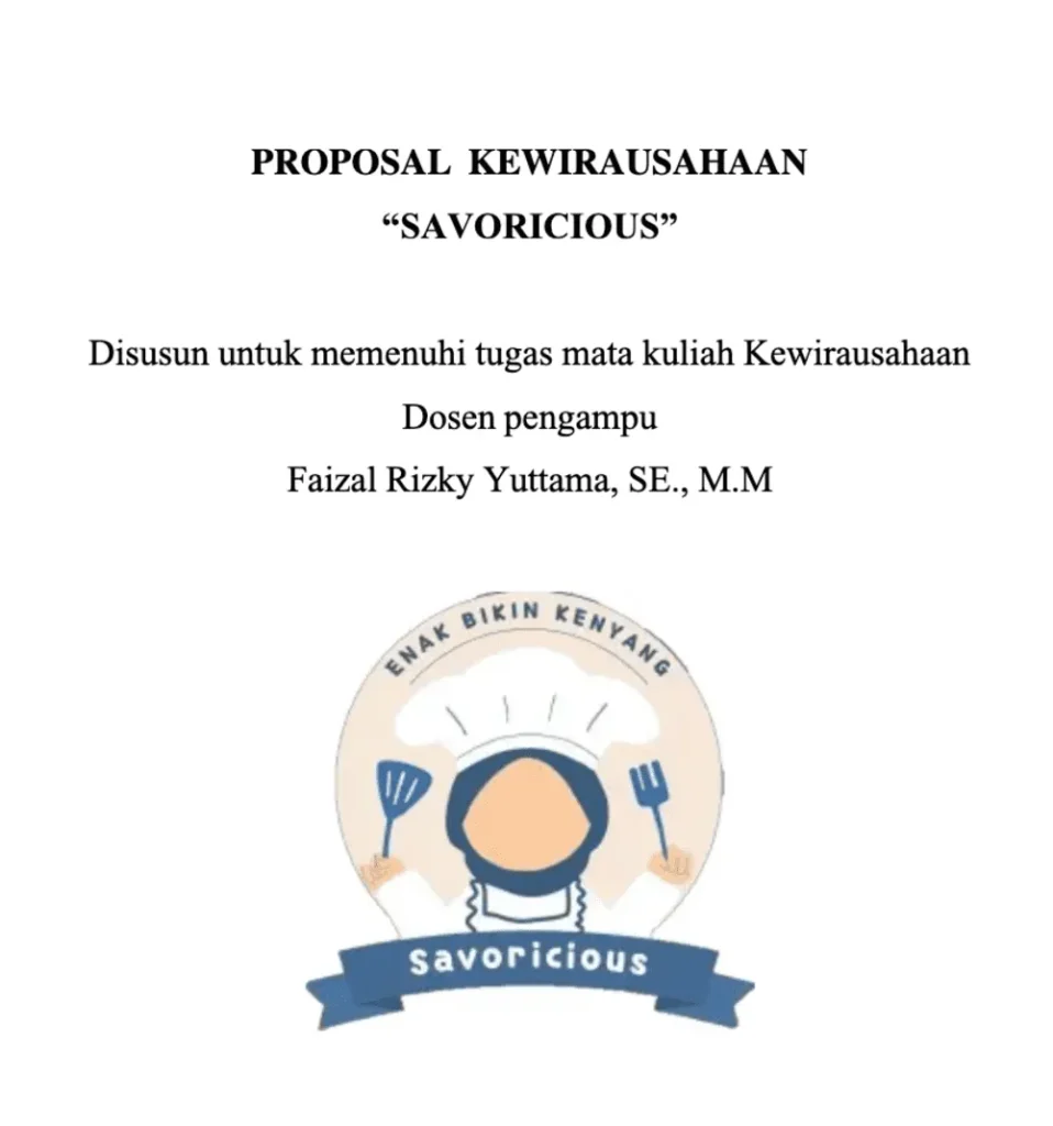 contoh proposal kewirausahaan makanan