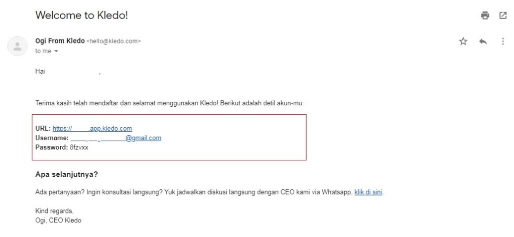 Email masuk Kledo Email masuk Kledo