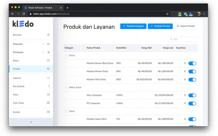 Jenis usaha Produk dan Jasa