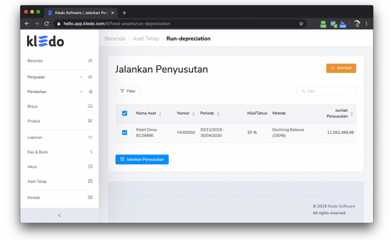 Penyusutan aset tetap