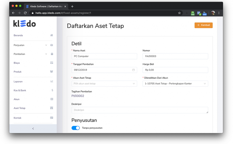 Purchasing aset tetap