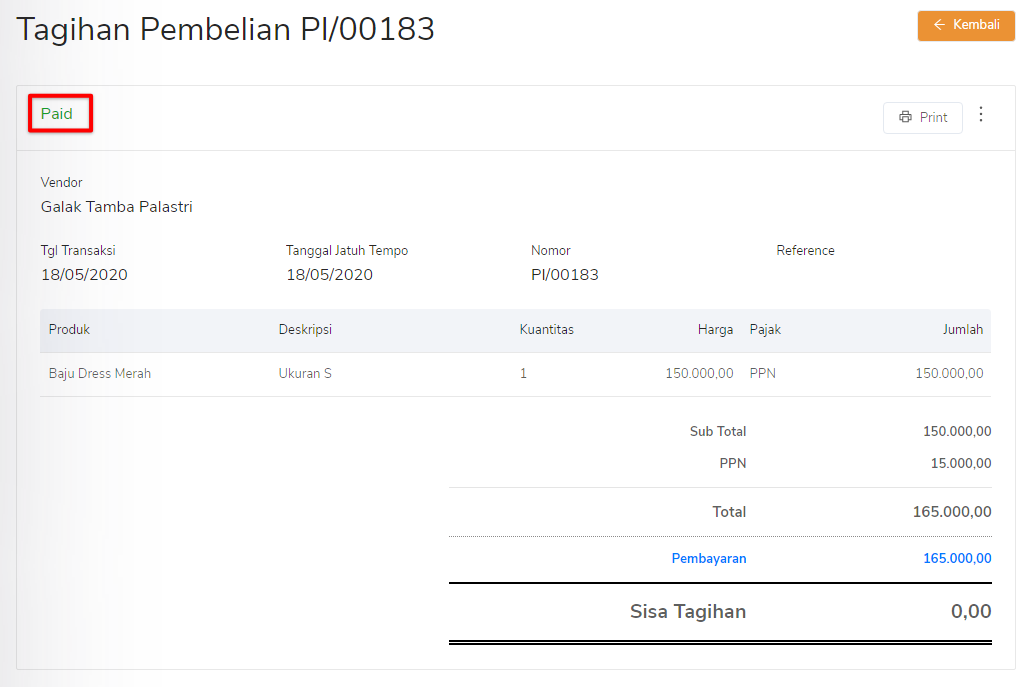 Cara Mencatat Pembayaran Tagihan Pembelian (Purchase Invoice)