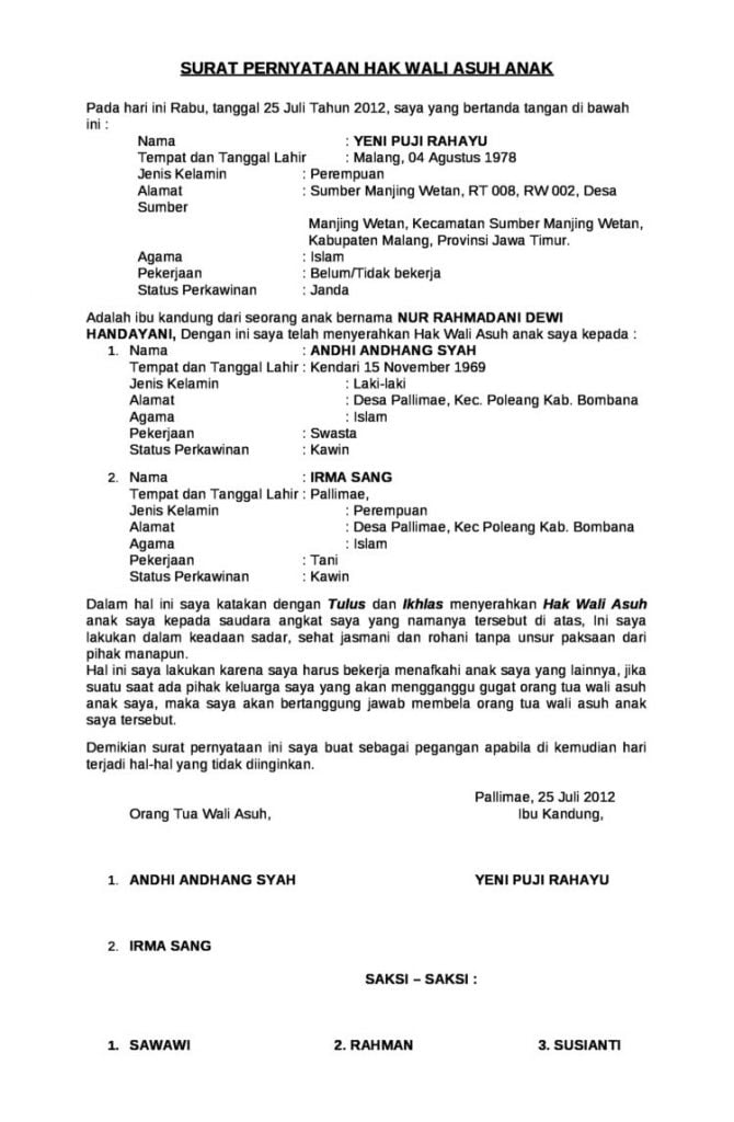 Contoh surat kuasa sertifikat tanah