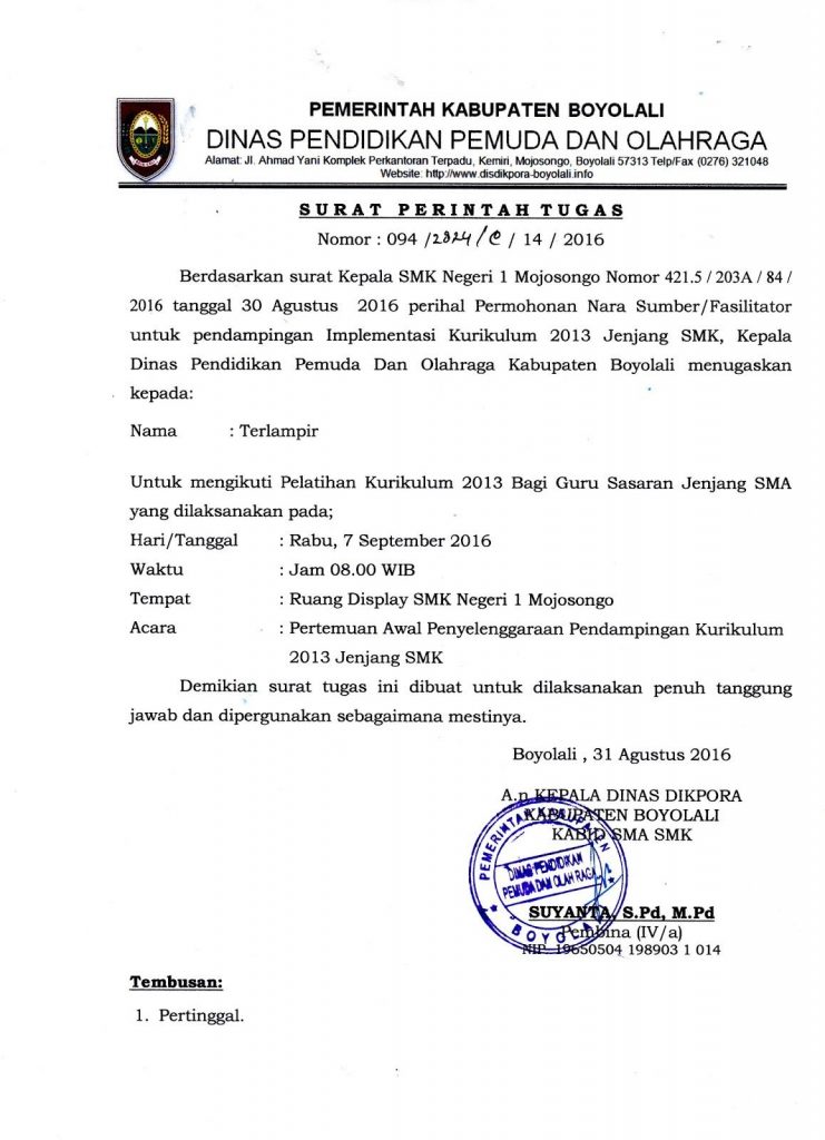 Surat Tugas Ipnu  Surat Tugas Ipnu / Contoh Surat Tugas Perusahaan Ke