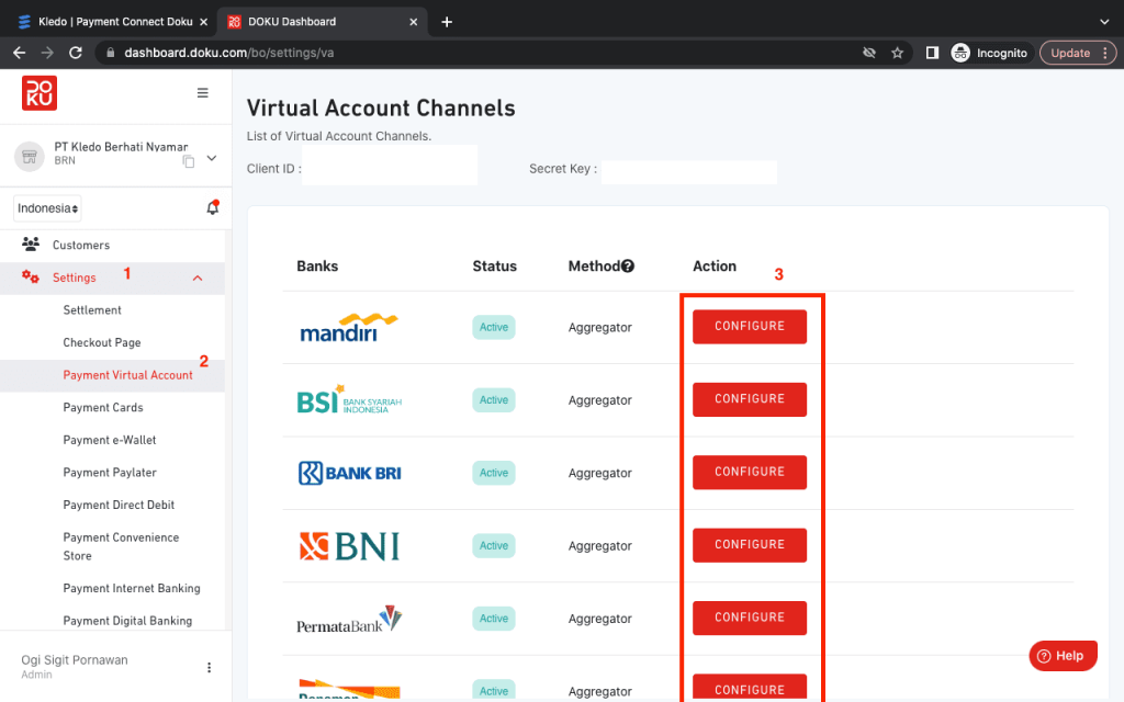 connect payment gateway DOKU 9