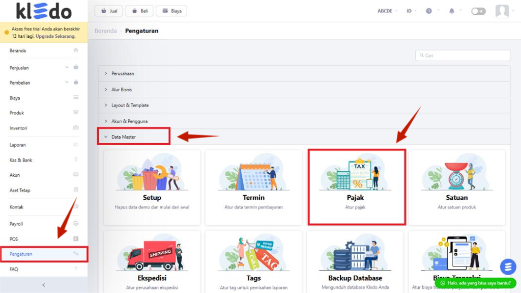 Pengaturan Data Master Pajak