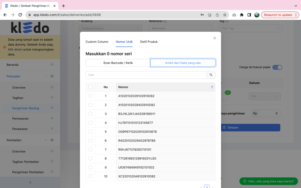 Ambil dari Data yang Ada